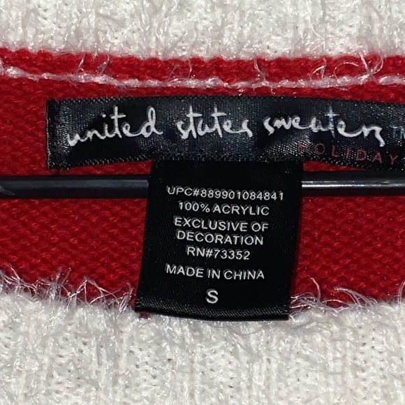 United States Sweaters Holiday women’s smallRed and White Knit Santa Sweater - Picture 3 of 8